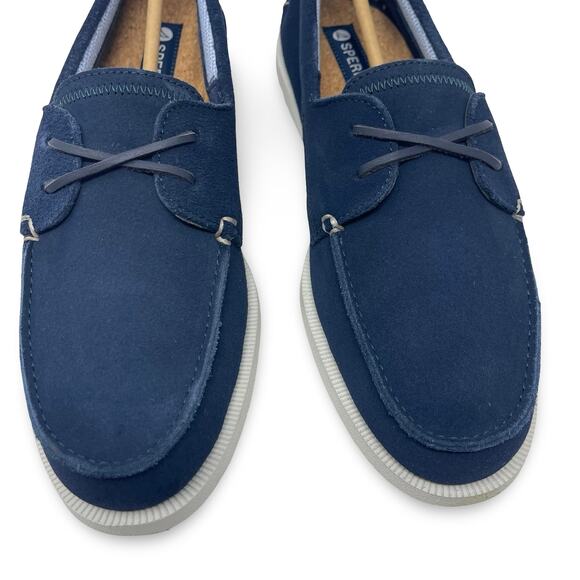 New Sperry Original Sirocco Suede Boat Shoe in Navy Blue sz 11.5
